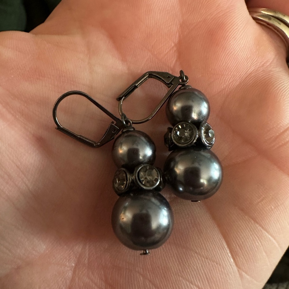 JCrew Black Pearl Dangle earrings